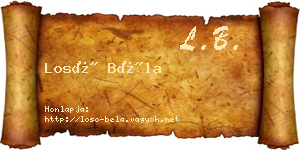 Losó Béla névjegykártya